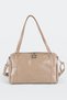 Women's Emerald Mink Shiny Faux Leather Crossbody Zippered Lined Bowling Shoulder Bag - 5