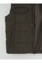 Ozmarka New Season Khaki Regular Fit Stand Collar Men's Puffer Vest - 7