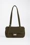 Women's Sapphire Khaki Suede Flap Shoulder Bag with Lockable Adjustable Crossbody Strap and Back Pocket - 3