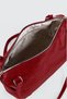 Women's Emerald Red Shiny Faux Leather Crossbody Zippered Lined Bowling Shoulder Bag - 6