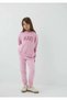 Girl's Pink Logo Printed Hooded Sweatshirt Ca Sweatshirt - 2