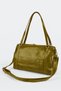 Women's Emerald Green Shiny Faux Leather Crossbody Zippered Lined Bowling Shoulder Bag - 5