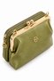 Women's Coral Oil Green Faux Leather Small Size Crossbody Shoulder Bag with 3 Pockets and Zipper Closure - 2