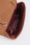 Women's Sapphire Tan Suede Flap Shoulder Bag with Lockable Adjustable Crossbody Strap and Back Pocket - 6