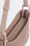 Women's Selvi Dark Brown Suede Double-Strap Shoulder Bag with Zipper Closure and Piping Detail. - 7