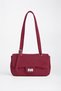 Women's Sapphire Burgundy Suede Flap Shoulder Bag with Lockable Adjustable Crossbody Strap and Back Pocket - 2