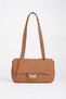 Women's Sapphire Tan Suede Flap Shoulder Bag with Lockable Adjustable Crossbody Strap and Back Pocket - 2