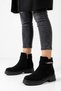 Nertes women's classic everyday ankle boots with side buckle - black suede
