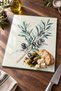 Mediterranean Botanical Patterned Tempered Glass Cutting Board 25X35 cm Presentation Board - 3