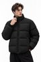 Men's Black Stand-up Collar Puffer Coat - 2