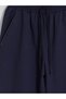 Peak New Season Navy Blue Elastic Waist Gabardine Women's Trousers - 7