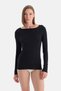 Black Modal Cashmere Boat Neck Long Sleeve Top - Keeps Warm with a Thin Texture *Special Edition