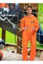 Men's Cool Prisoner Uniform Costume,Orange Prisoner Costume Men, Orange Prisoner Jumpsuit, Prison Outfit Men, Convict Costume - 3