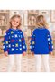 Baby Girl & Child Butterfly and Patterned Crew Neck Stretchy Knit Sweater - 3