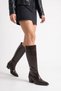 Women's Almelo Short Heeled Zippered Pull-On Cowboy Boots - Brown-Patent Leather - 3