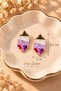 Women's Geometric Marble Pattern Large Earrings - 2