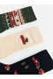 Rmz Gi̇yi̇m Farkiyla Embroidered Men's Socks 3-Piece Set - 2