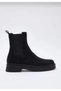 Women's Black Suede Chelsea Boots - Thick Soled Casual Boots - 4