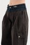 Women's Denim and Gabardine Fabric Detailed Palazzo Fit Design Jeans - 7