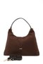Women's Brown Suede Long Strap Hand and Shoulder Bag