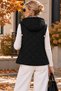 New Season Women's Quilted Embroidered Plaid Lined Fiber Hooded Vest - 3