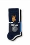 Jean 3-pack navy blue, white, and black long cotton jacquard standard fit unisex socks with bear design. - 2