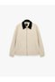 Contrast Collar Long Sleeve Zipper Pocket Sports Jacket