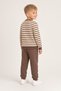 Striped Model 3 Threaded Compact Inner Cotton Ribbed Boys' Set - 2