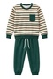 Striped Model 3 Threaded Compact Inner Cotton Ribbed Boys' Set - 3