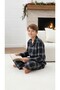 Plaid Soft Suede Fabric Boys' Pajama Set - 2
