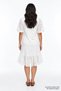 Crew Neck Embroidered Balloon Sleeve Midi Dress - 6