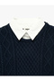 Long Sleeve Shirt Collar Knitwear Sweater - 6