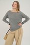 Sisu Boat Neck t Sleeve Gray Knitwear Sweater