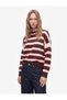 Long Sleeve Crew Neck Striped Sweater - 2