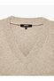 Long Sleeve V-Neck Sequined Knit Sweater - 8
