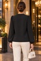 Modern Classic - Women's Dubai Fabric V-Neck Long Sleeve Blouse with Elastic Cuffs - 2