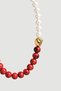 Double Color Bead Necklace - Red - 3