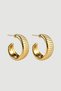 Embossed Earrings - Gold - 2