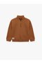 Raised Collar Half-Zip Long Sleeve Oversize Sweatshirt - 3
