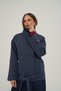 Malta Belted Navy Blue Short Trench Coat