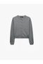Regular Fit Long Sleeve Crew Neck Buttoned Wool Cardigan - 5