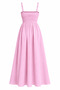 Pink Elastic Waist Detail Strap Dress - 2Y2310 - 2