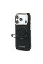 iPhone 18 Pro Max Case Licensed M-Safe Featured 360 Stand Pu Metal Lettering Logo Cover Black - 2