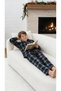 Plaid Soft Suede Fabric Boys' Pajama Set - 5
