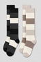 Women's 2-Pack Knee-Length Striped Long Socks – Colorful and Sporty