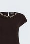 Kolyeli Short-Sleeved Knit Top - Coffee - 4