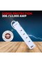 واقي من التيار المفاجئ، 4 مقابس عالمية، 2 منفذ USB، 1 منفذ Type-C، 12000 أمبير، سلك بطول 1.5 متر، مفتاح DSW، حماية تلقائية من الحمل الزائد - 6