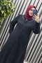Women's Clothing Plus Size Full Length Cashmere Coat with Stone Collar and Hidden Buttons - 8