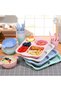 أطقم أواني طعام من قش القمح، 24 قطعة من أطقم أواني الطعام، طقم أطباق خفيف الوزن وغير قابل للكسر، قابل لإعادة الاستخدام - 2
