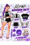 Kpop Huntrix Rumi Costume - Leather Jacket - Shorts - Crop T-Shirt - Purple Light Rumi Hair - Purple Hair Powder - Kpop Shoes - Face Stone - 7-Piece Set Birthday Party Wedding Girl's Jacket
